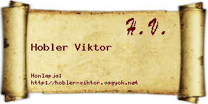 Hobler Viktor névjegykártya